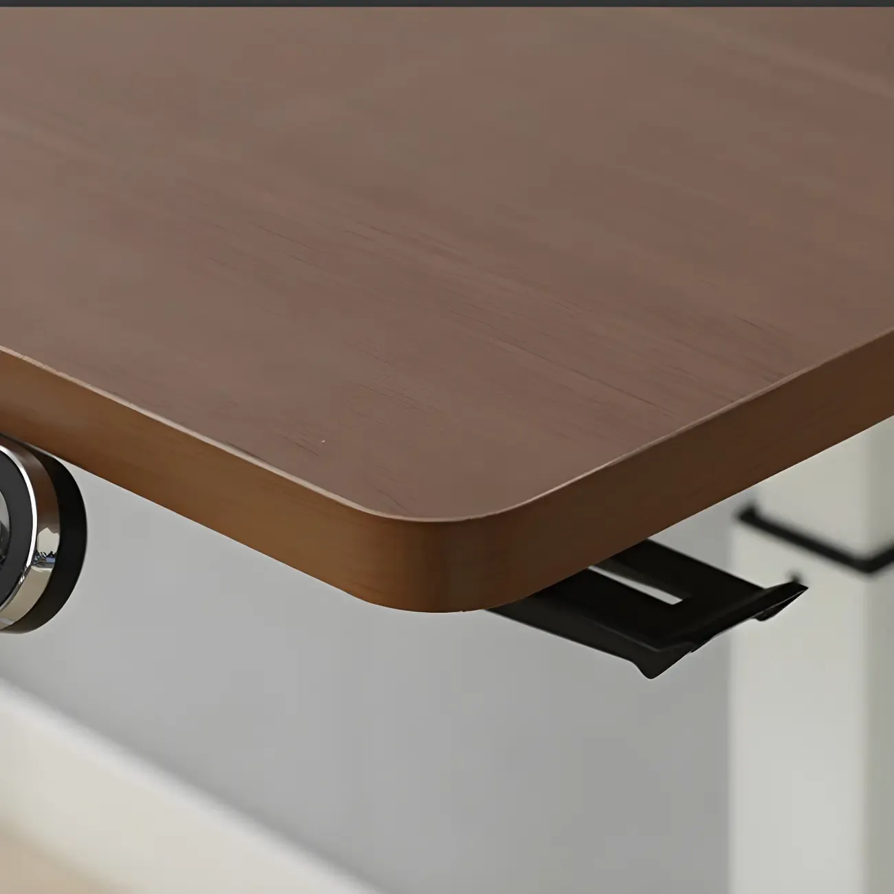 Elegant Solid Wood Height-Adjustable Standing Desk with Storage Image - 6