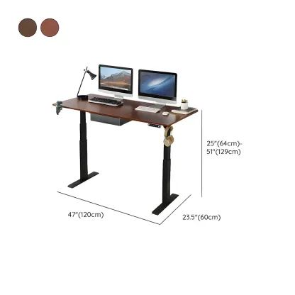 Elegant Solid Wood Height-Adjustable Standing Desk with Storage #size