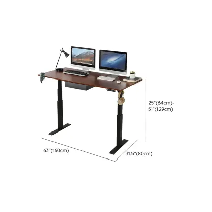 Elegant Solid Wood Height-Adjustable Standing Desk with Storage Image - 12