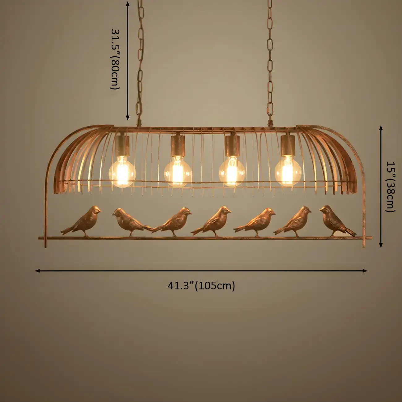 Industrial Metal Birdcage Island Pendant Light for Kitchen Image - 6 | homeyfad
