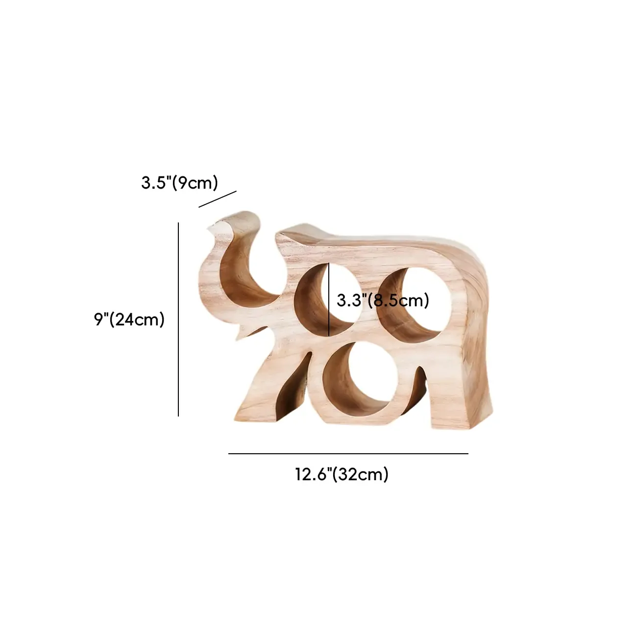 Solid Wood Tree Design Handcraftd Wine Rack Table Top Image - 9