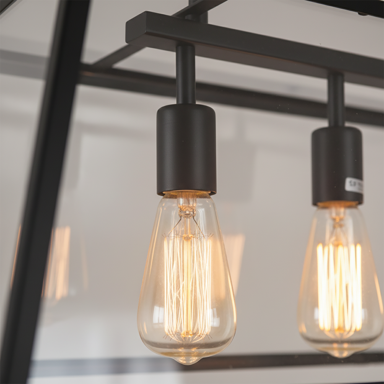 Industrial Gold Rectangle Adjustable Kitchen Island Light Image - 6 | homeyfad