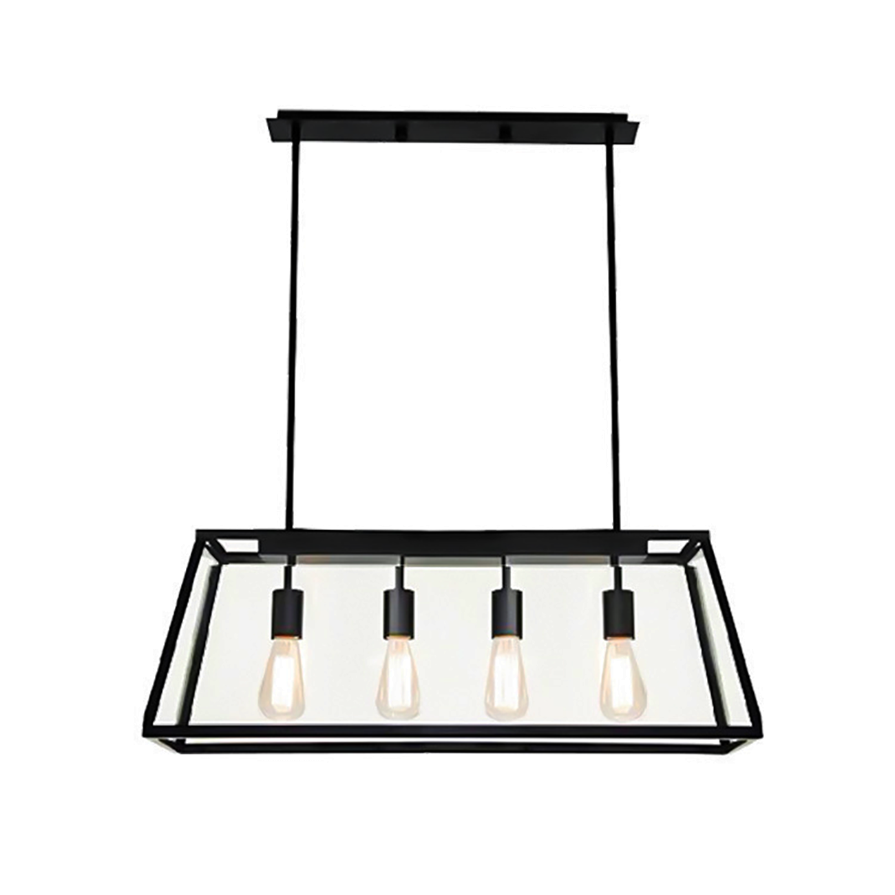 Industrial Gold Rectangle Adjustable Kitchen Island Light Image - 4 | homeyfad