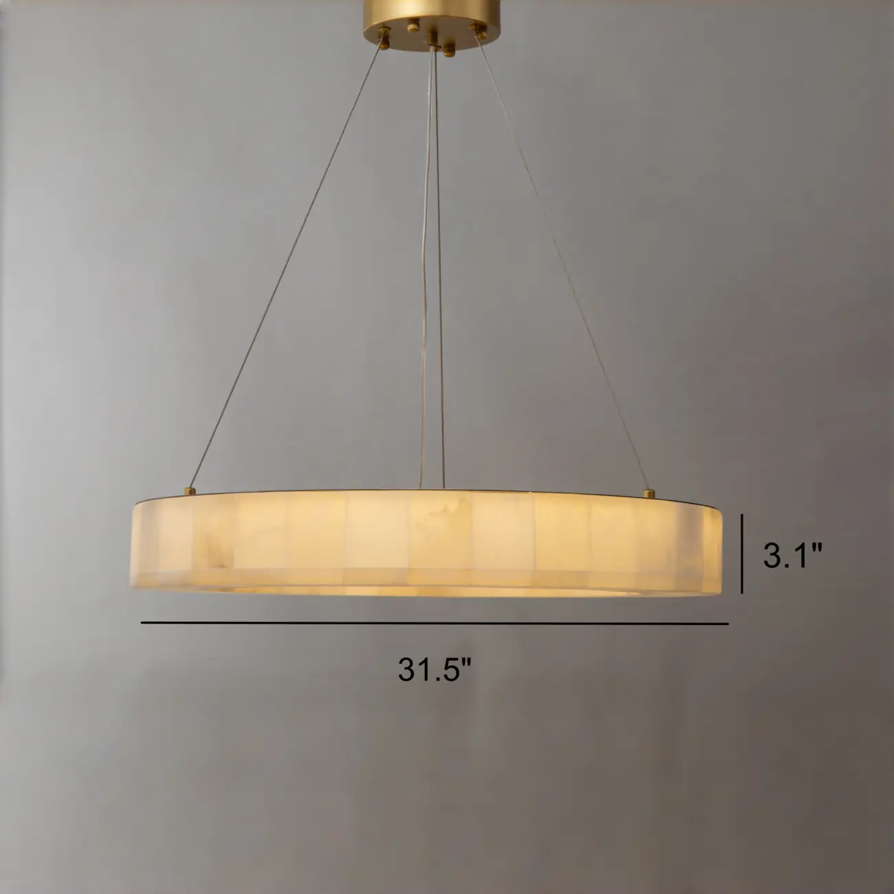 Moderm White Ring Circular Alabaster Pendant Light Chandelier-HomeyFad Image - 7 | homeyfad