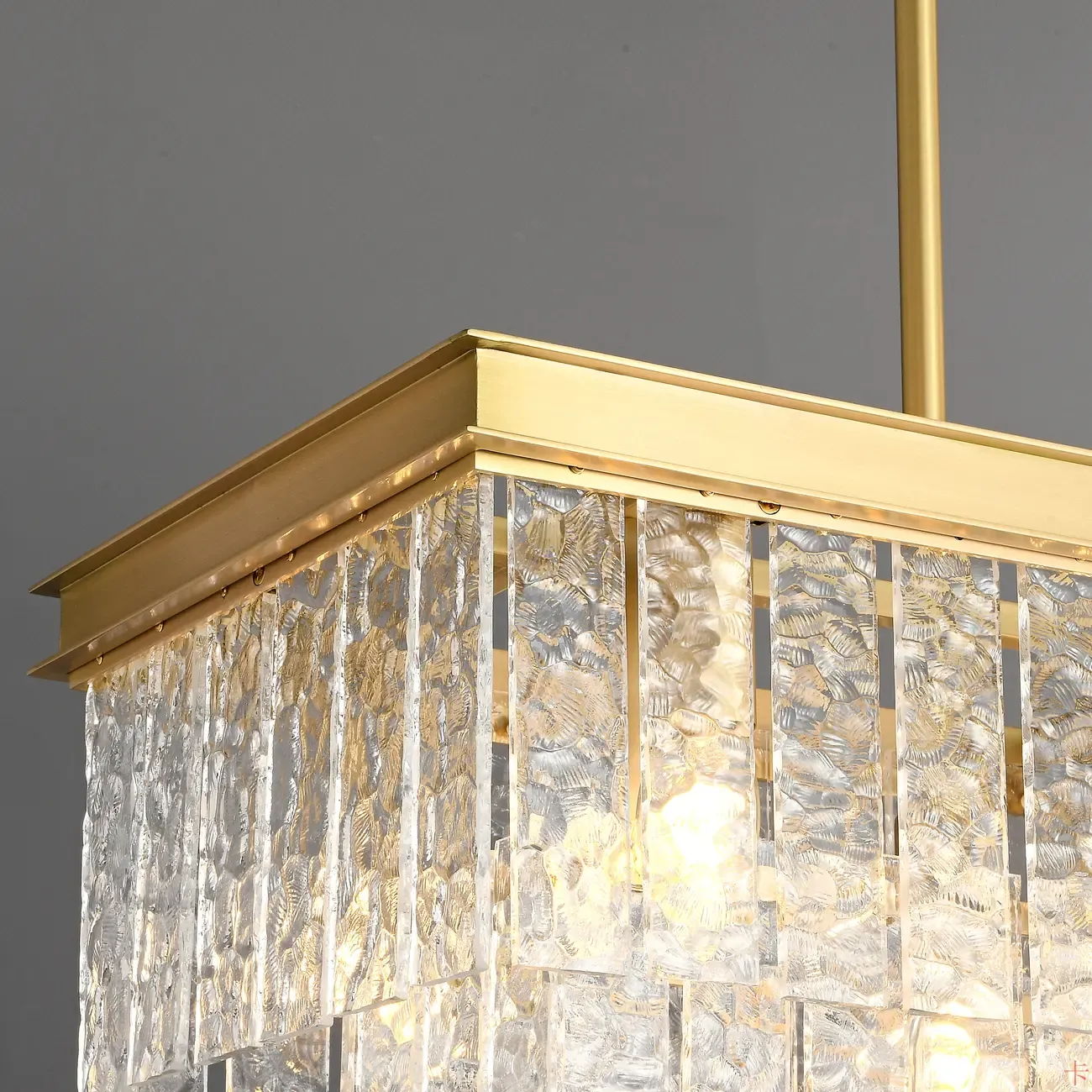 Modern Luxury Brass Glass Rectangular  2-Tier Island Lights-HomeyFad Image - 6