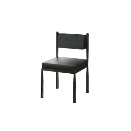 Mid-Century Modern Linen Upholstered Dining Chair Image - 13