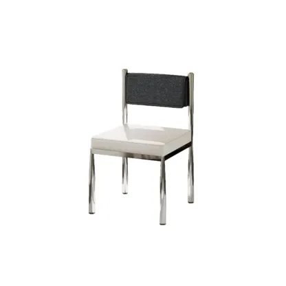 Mid-Century Modern Linen Upholstered Dining Chair Image - 15