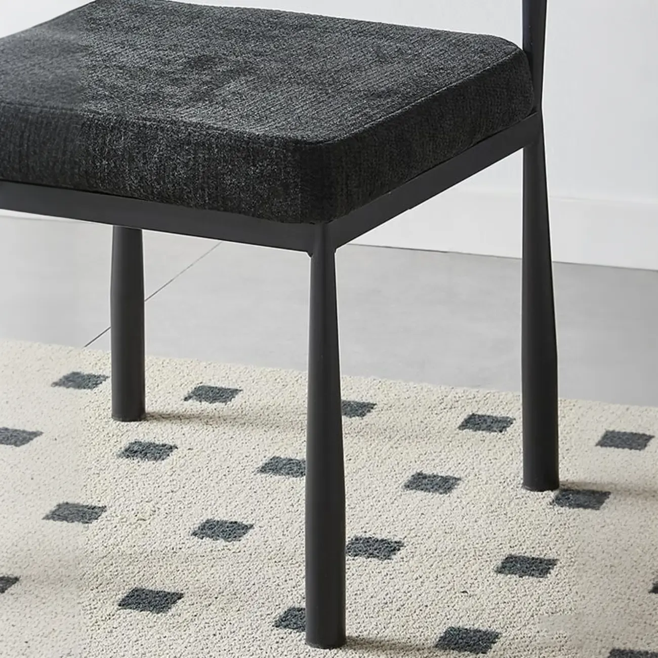 Mid-Century Modern Linen Upholstered Dining Chair Image - 7