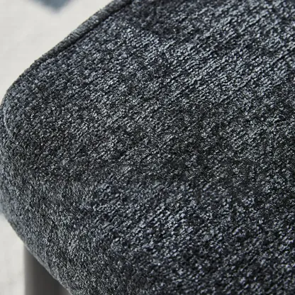 Mid-Century Modern Linen Upholstered Dining Chair Image - 8