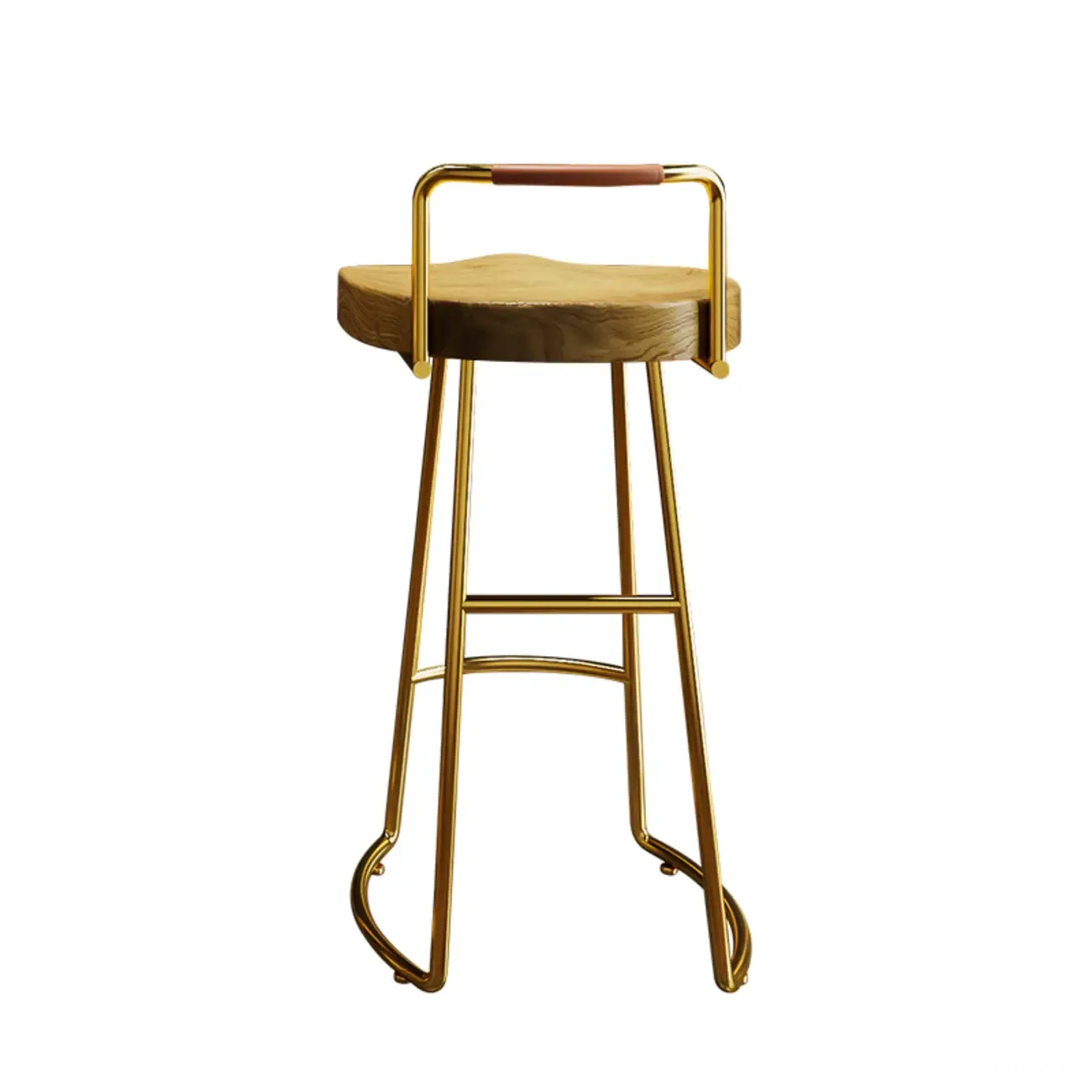 Modern Nordic Solid Wood Bar Stool Set of 2 Image - 10