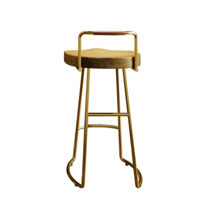 Modern Nordic Solid Wood Bar Stool Set of 2 Image - 10