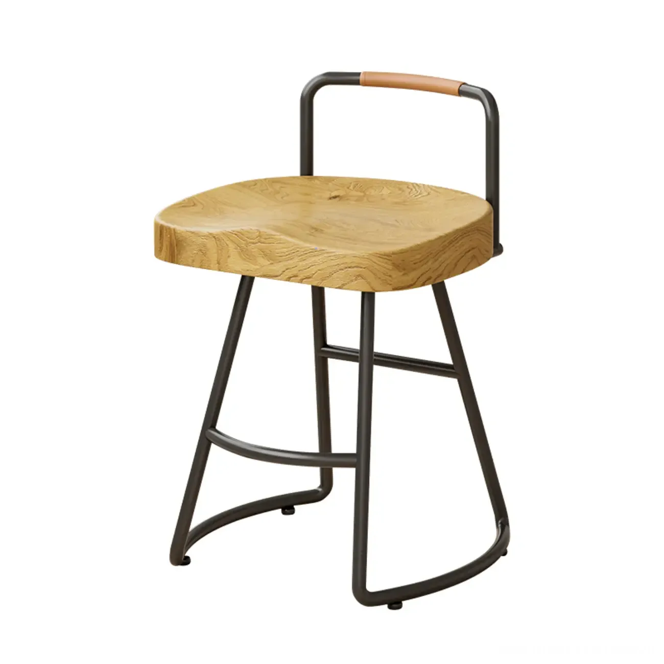 Modern Nordic Solid Wood Bar Stool Set of 2 Image - 12