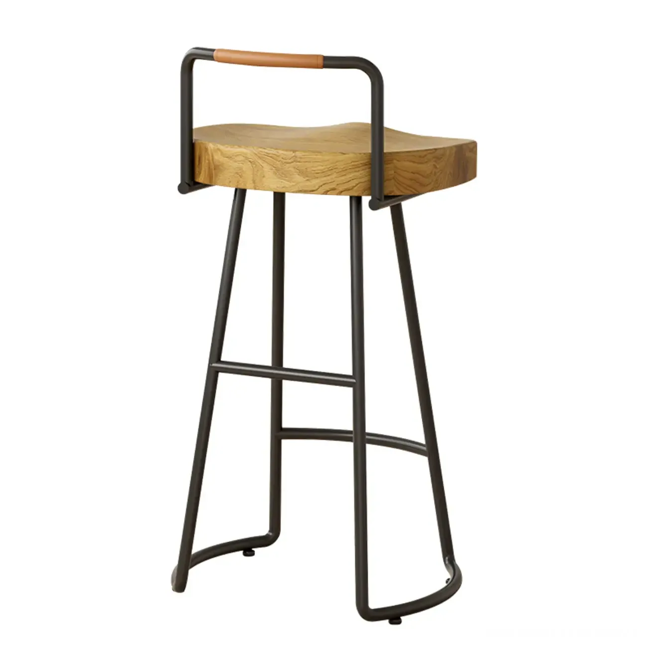 Modern Nordic Solid Wood Bar Stool Set of 2 Image - 13