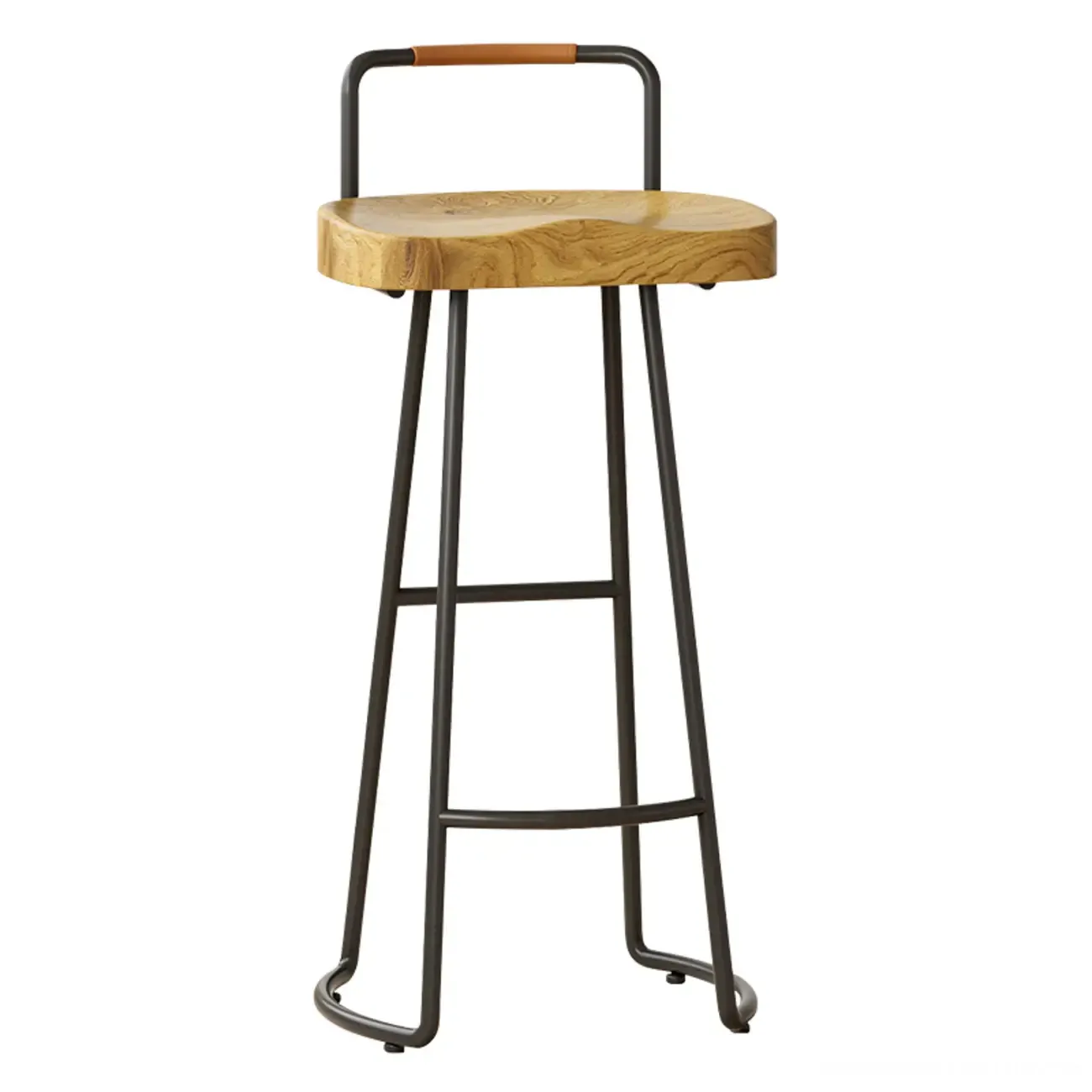 Modern Nordic Solid Wood Bar Stool Set of 2 Image - 14