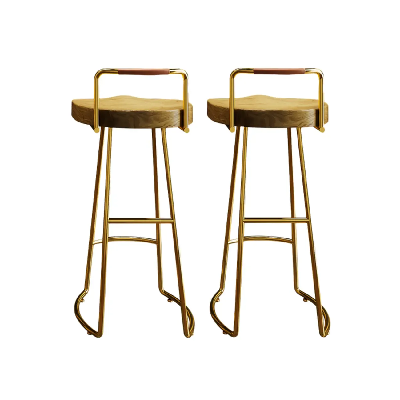 Modern Nordic Solid Wood Bar Stool Set of 2 Image - 20