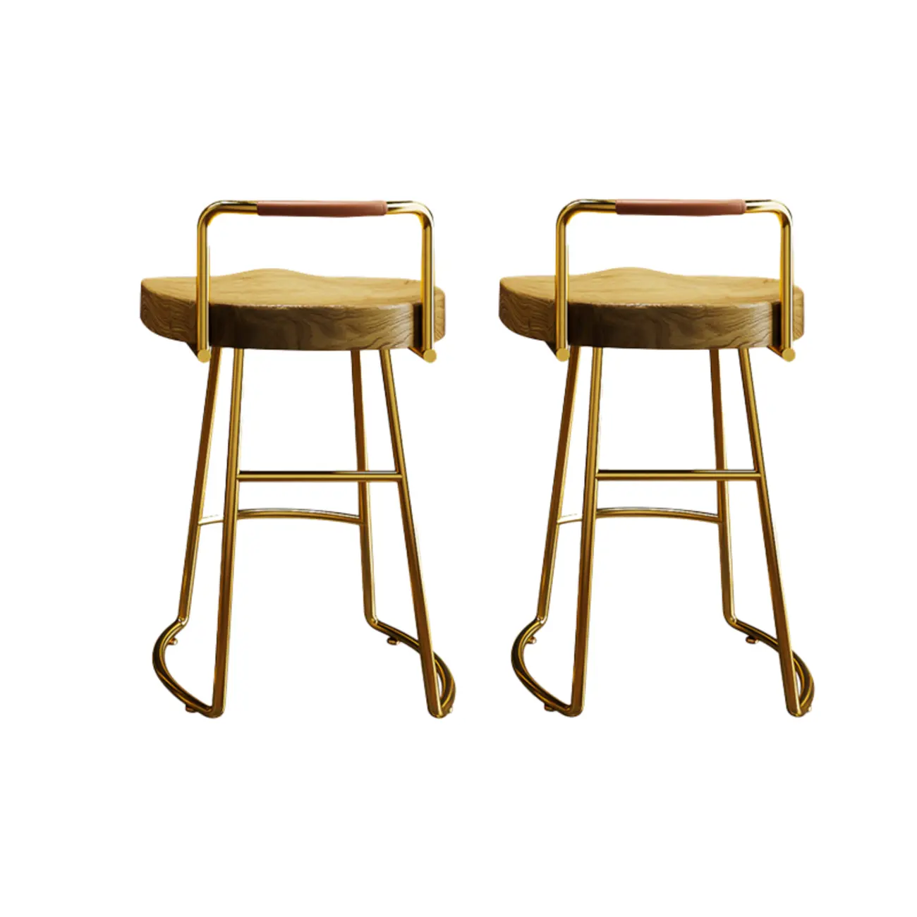 Modern Nordic Solid Wood Bar Stool Set of 2 Image - 18 | homeyfad