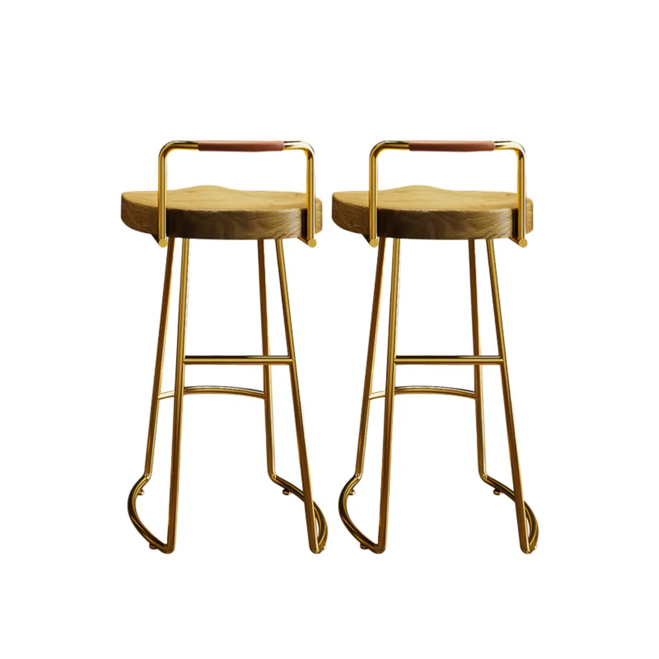 Modern Nordic Solid Wood Bar Stool Set of 2 Image - 19 | homeyfad