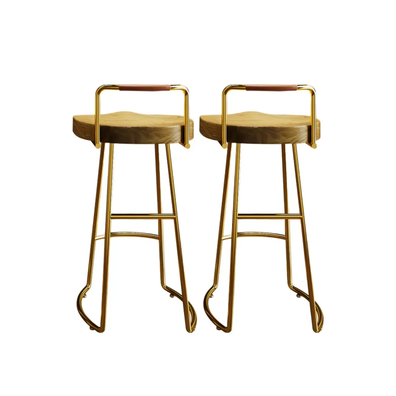 Modern Nordic Solid Wood Bar Stool Set of 2 | HomeyFad