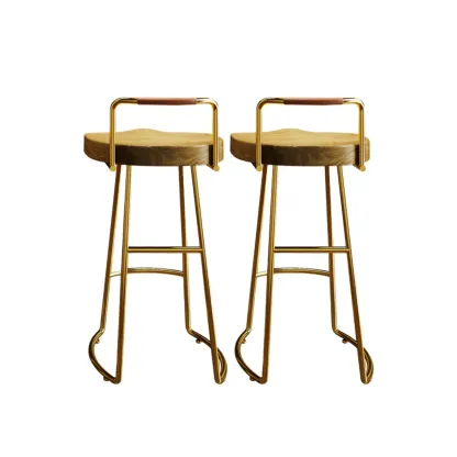 Modern Nordic Solid Wood Bar Stool Set of 2 Image - 19