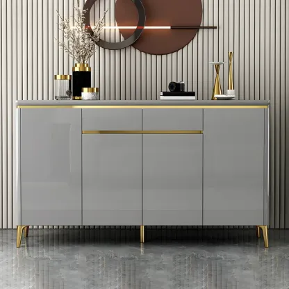 Luxury Grey/White Wooden Entryway Shoe Storage Cabinet Image - 1