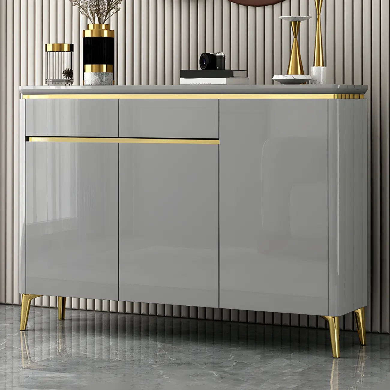 Luxury Grey/White Wooden Entryway Shoe Storage Cabinet Image - 3 | homeyfad