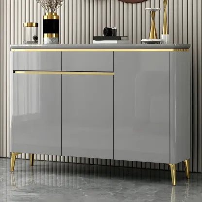 Luxury Grey/White Wooden Entryway Shoe Storage Cabinet Image - 3