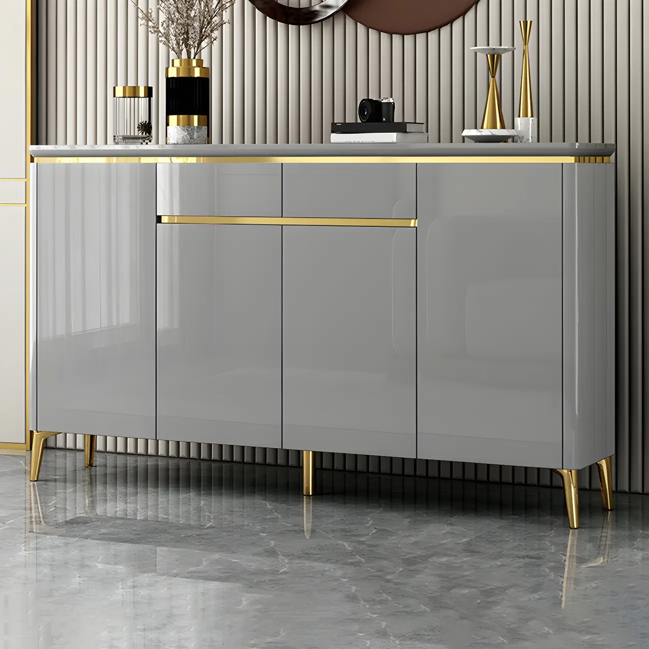 Luxury Grey/White Wooden Entryway Shoe Storage Cabinet Image - 5 | homeyfad