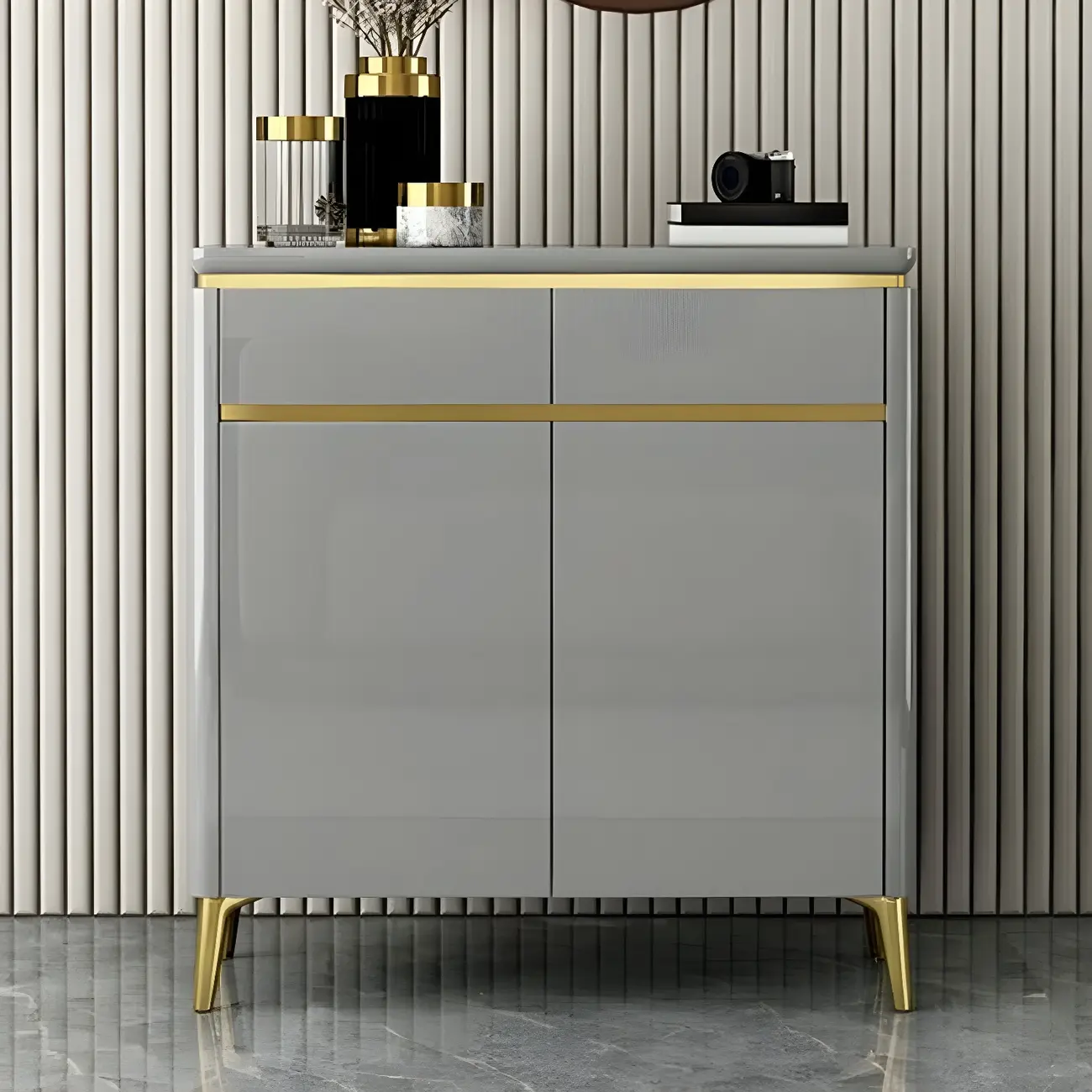 Luxury Grey/White Wooden Entryway Shoe Storage Cabinet Image - 6 | homeyfad