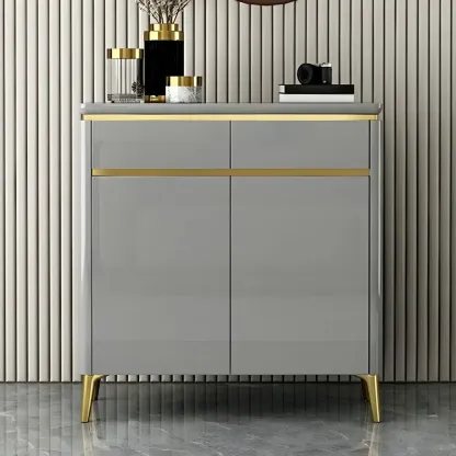 Luxury Grey/White Wooden Entryway Shoe Storage Cabinet Image - 6