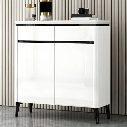 Luxury Grey/White Wooden Entryway Shoe Storage Cabinet Image - 7