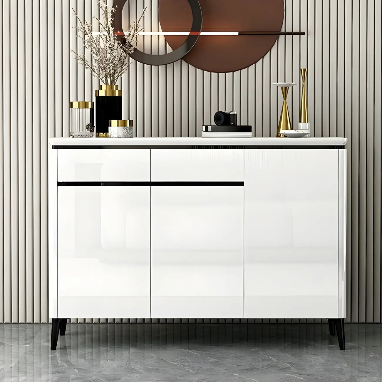 Luxury Grey/White Wooden Entryway Shoe Storage Cabinet Image - 8 | homeyfad