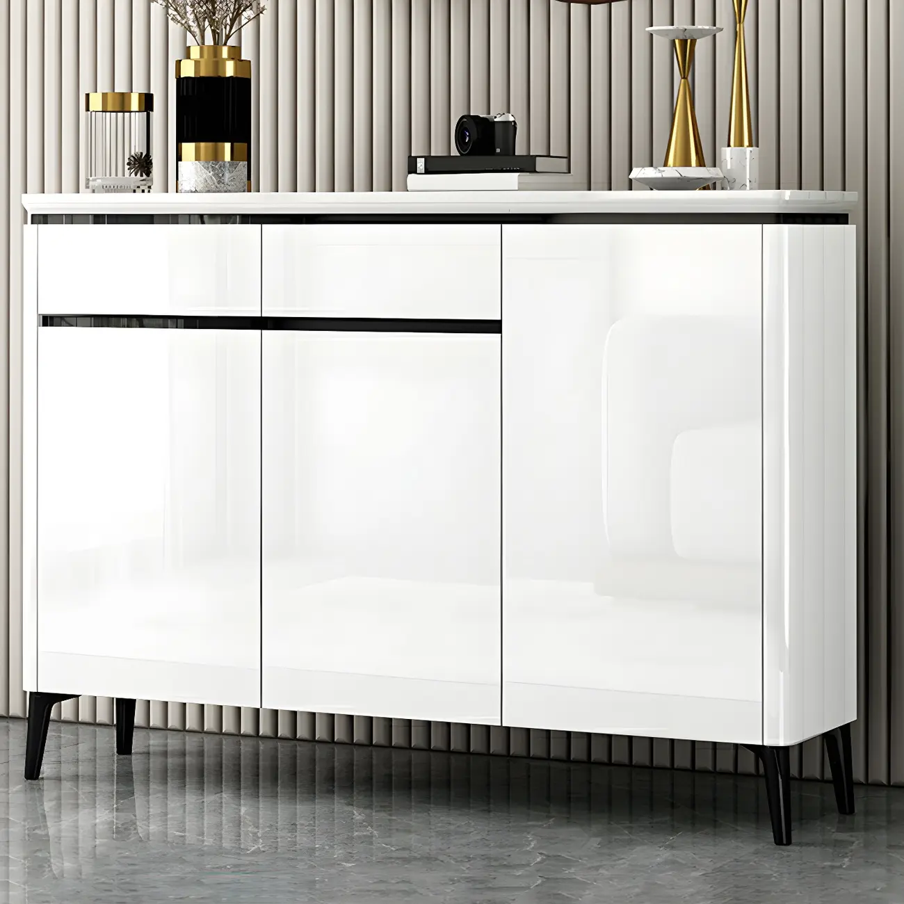 Luxury Grey/White Wooden Entryway Shoe Storage Cabinet Image - 9 | homeyfad