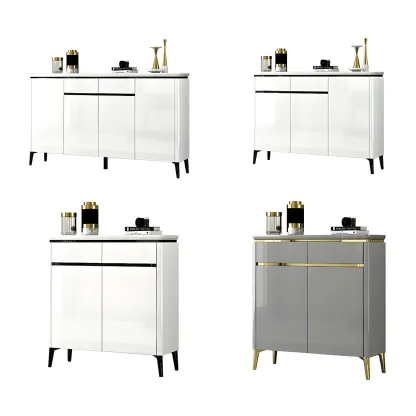 Luxury Grey/White Wooden Entryway Shoe Storage Cabinet Image - 10