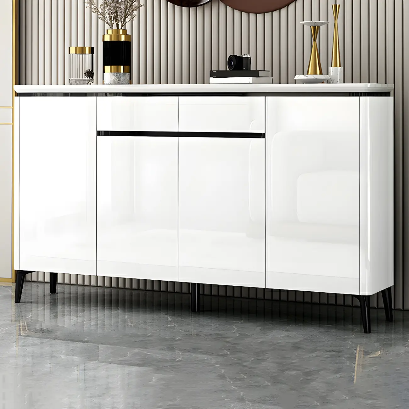 Luxury Grey/White Wooden Entryway Shoe Storage Cabinet Image - 11 | homeyfad