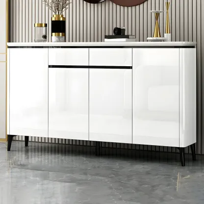 Luxury Grey/White Wooden Entryway Shoe Storage Cabinet Image - 11