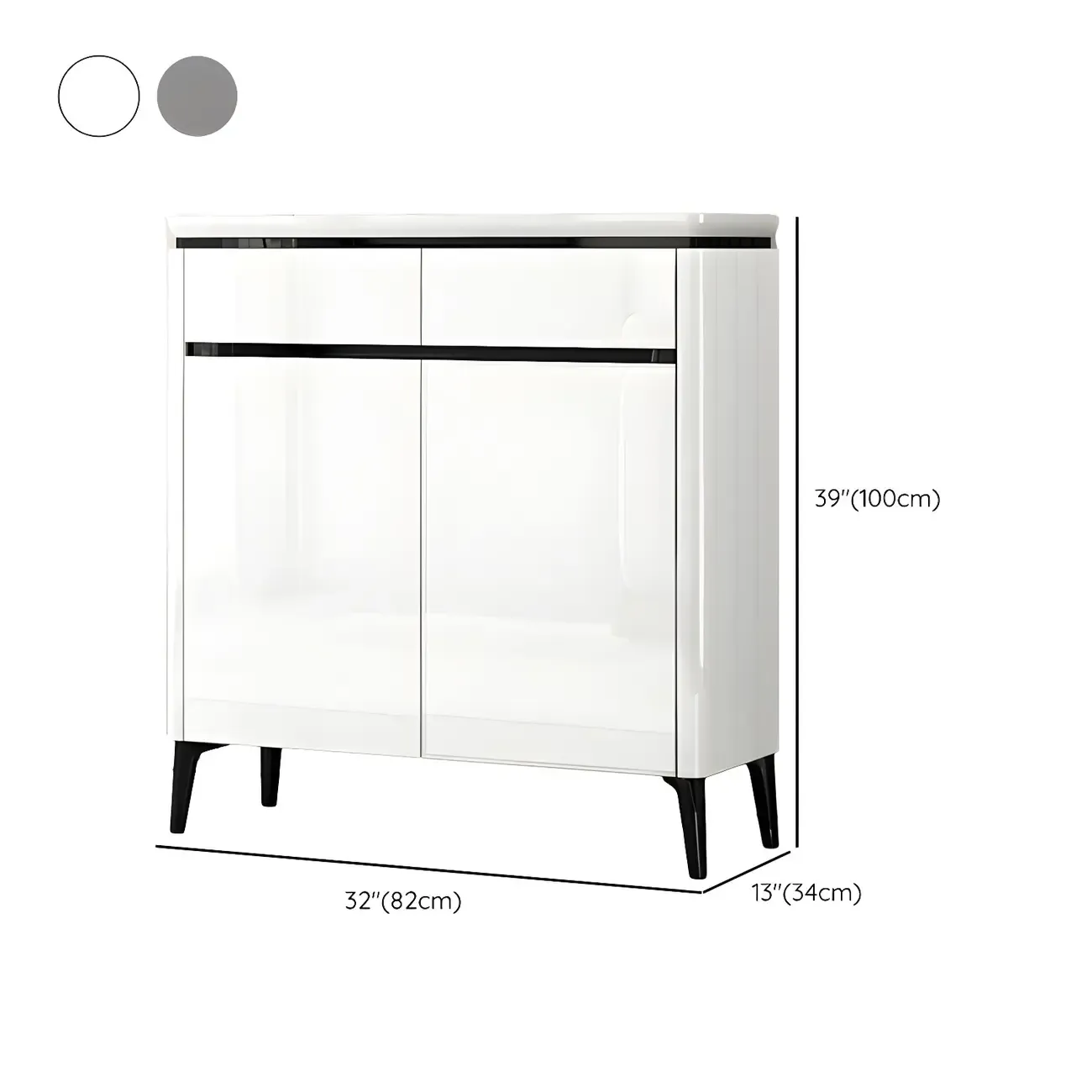 Luxury Grey/White Wooden Entryway Shoe Storage Cabinet #size