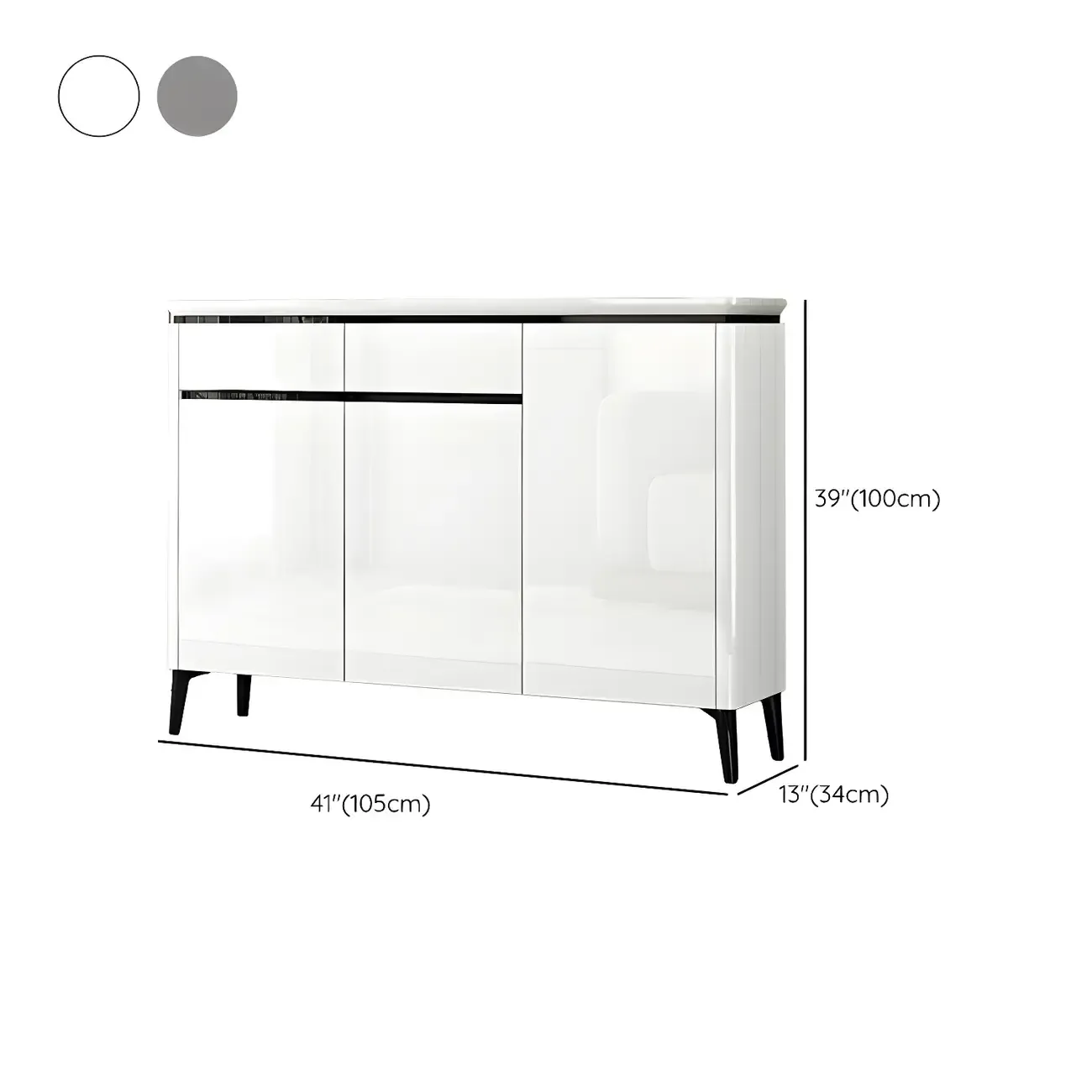 Luxury Grey/White Wooden Entryway Shoe Storage Cabinet Image - 18