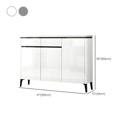 Luxury Grey/White Wooden Entryway Shoe Storage Cabinet Image - 18