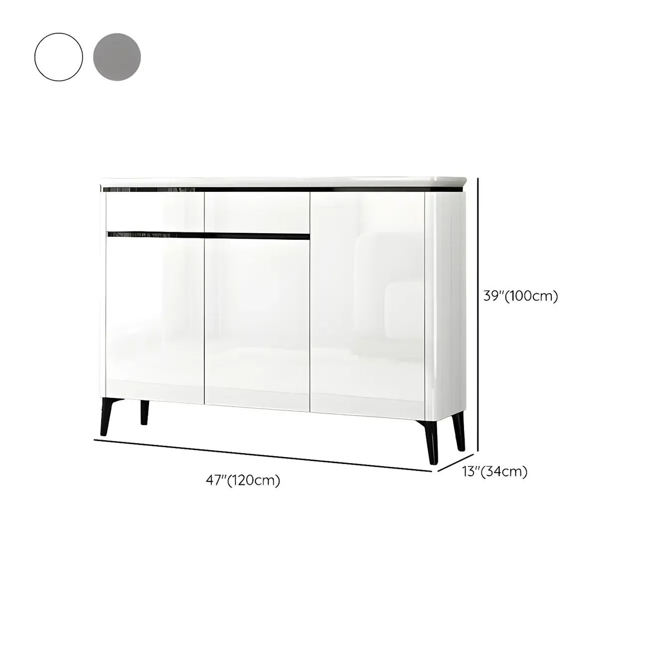 Luxury Grey/White Wooden Entryway Shoe Storage Cabinet Image - 19