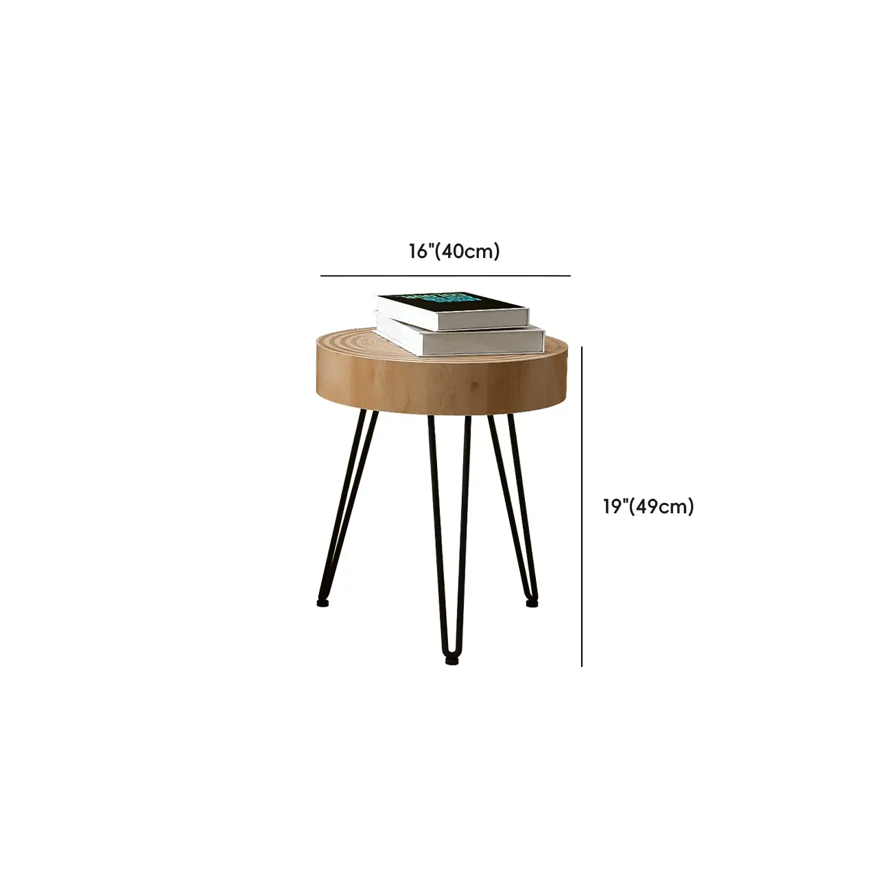4 Legs Scandinavian Round Coffee Table with Wood Texture Image - 7 | homeyfad