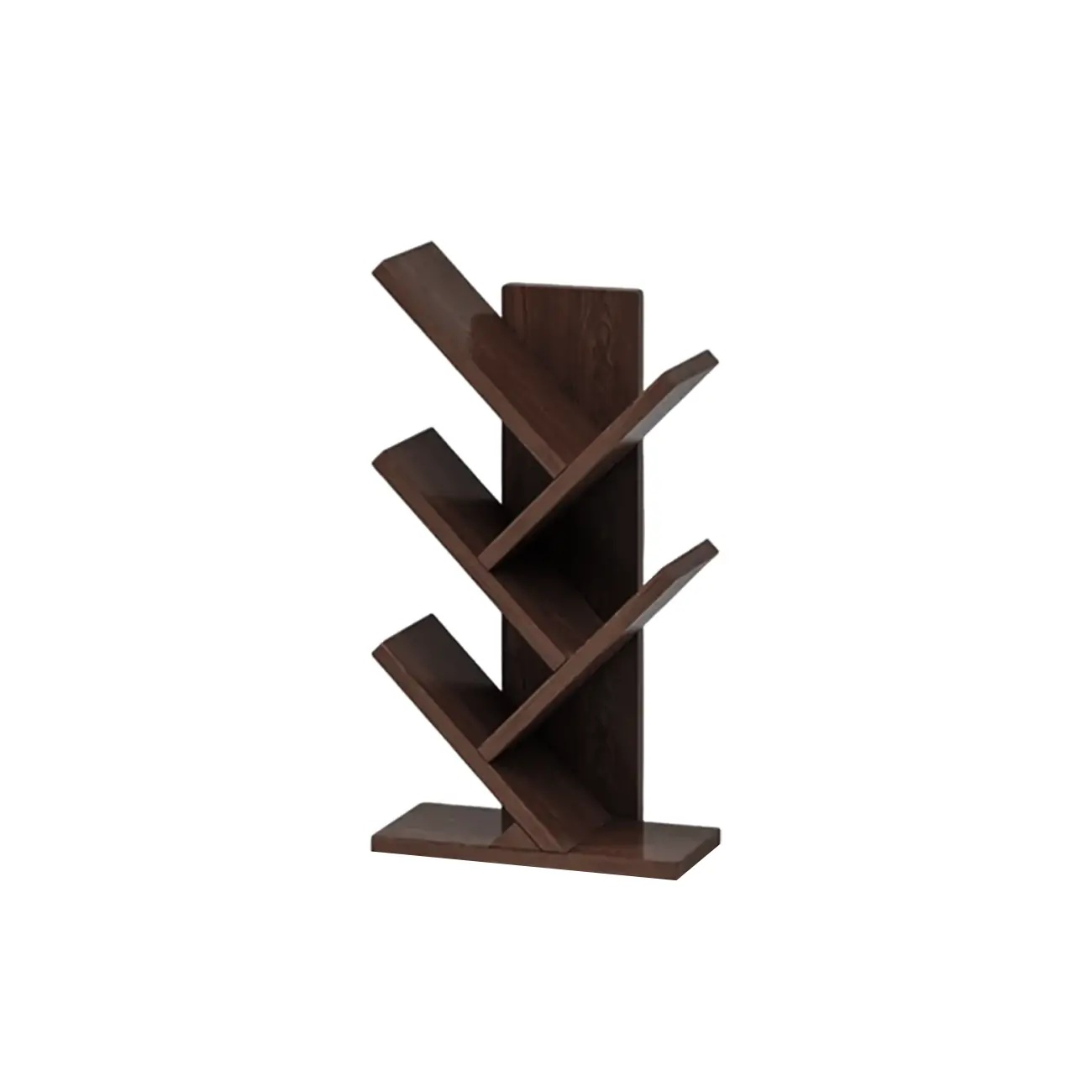 Black Wood Tree-Shaped Vertical Display Bookcase Image - 30 | homeyfad