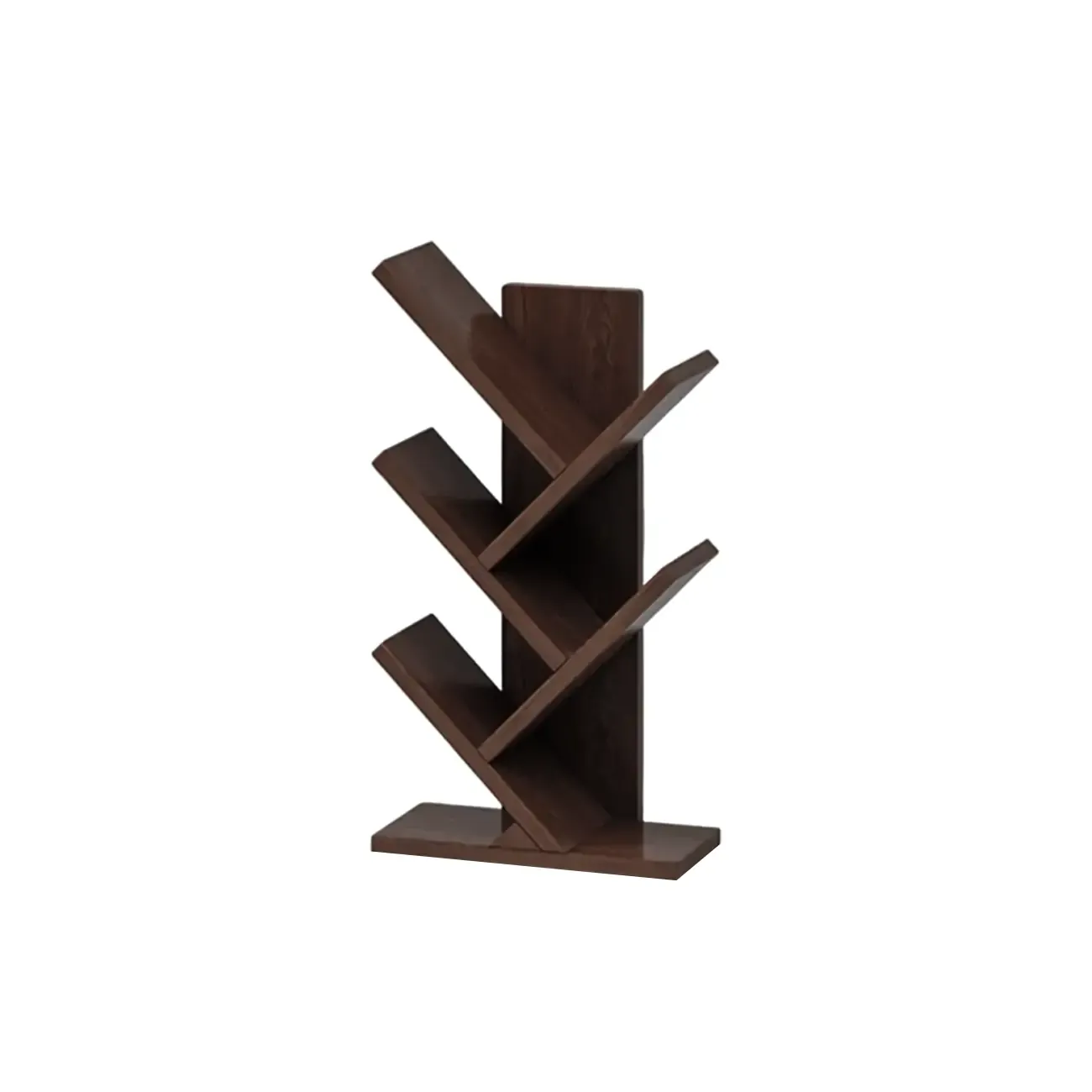 Black Wood Tree-Shaped Vertical Display Bookcase Image - 30