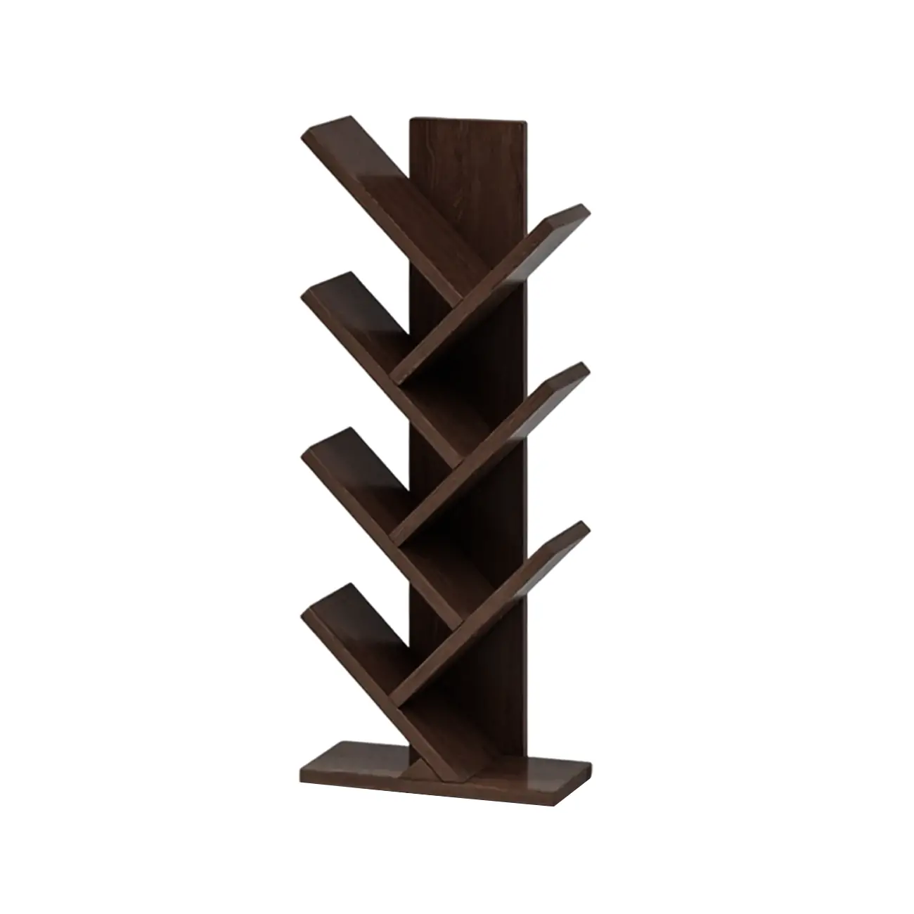 Black Wood Tree-Shaped Vertical Display Bookcase Image - 31 | homeyfad