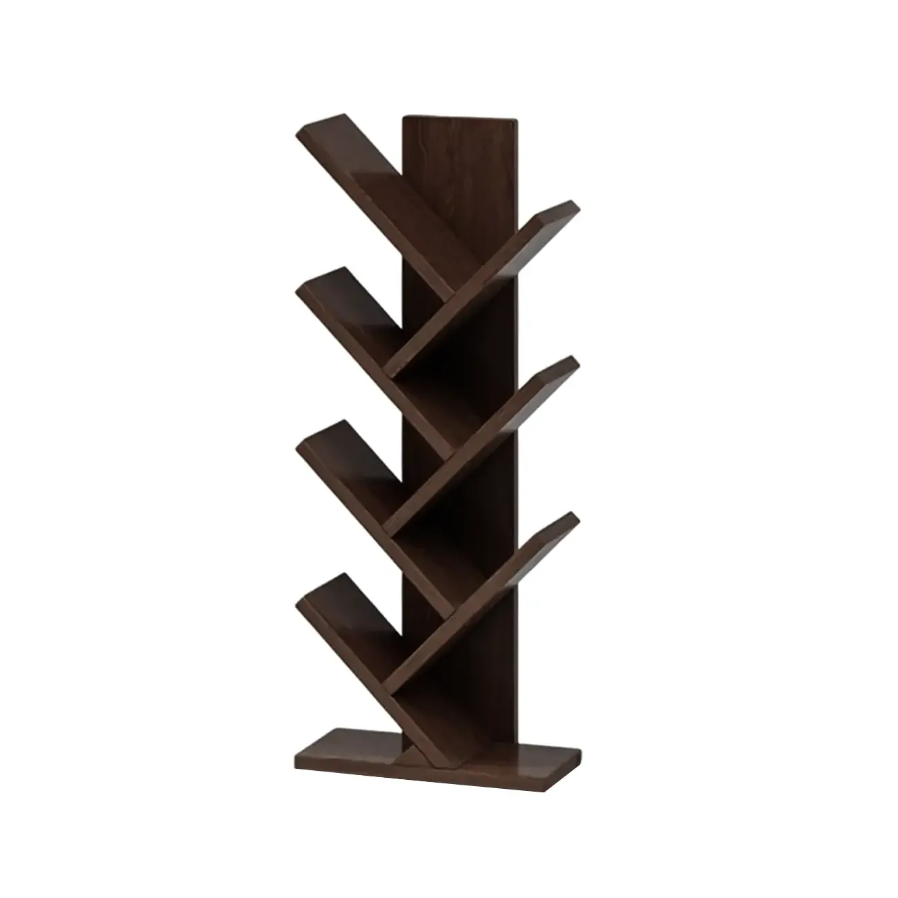 Black Wood Tree-Shaped Vertical Display Bookcase Image - 31