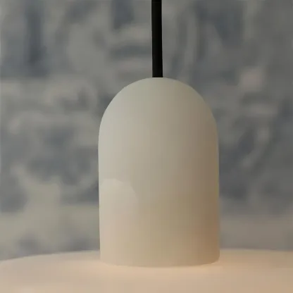 Modern Pendant Chandelier with White Agate Shade Image - 8