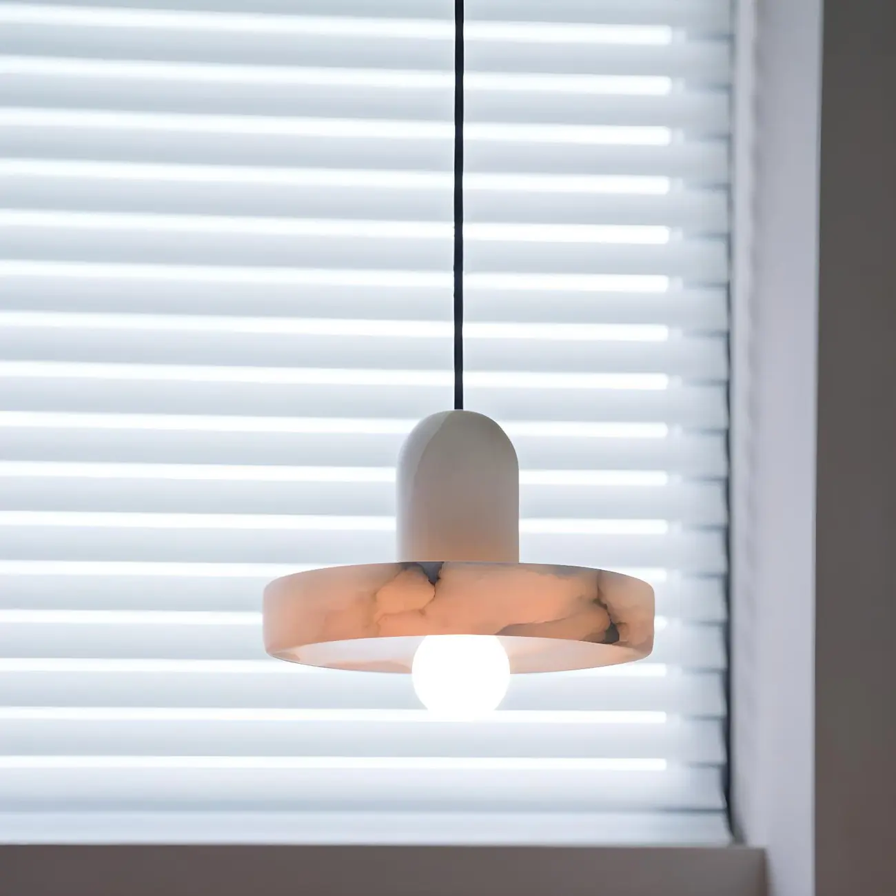 Modern Pendant Chandelier with White Agate Shade Image - 11 | homeyfad