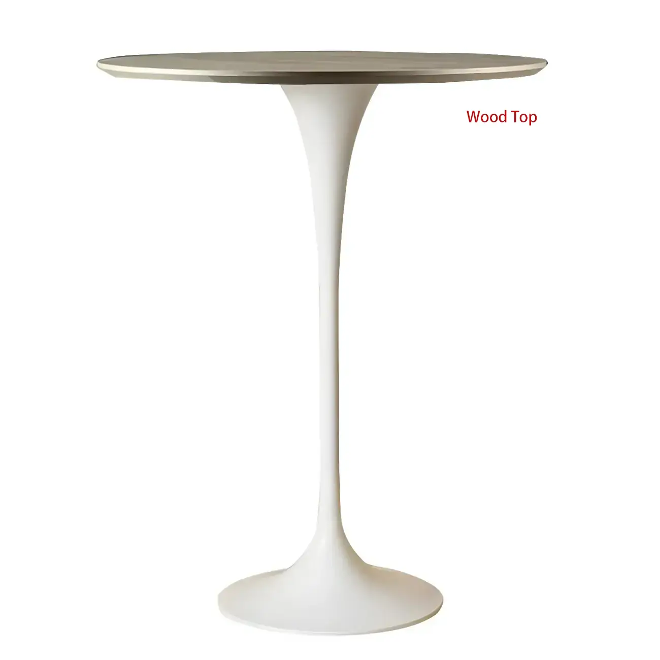 Round Glam Brown Gold Wood Metal Tulip Base Bar Tables Image - 43 | homeyfad