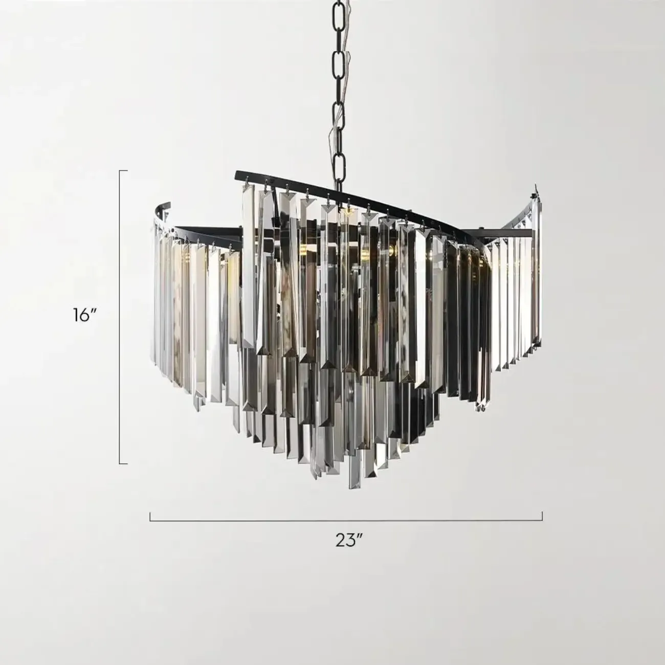 Modern Luxury Crystal Spiral Chandelier for Home Décor #size