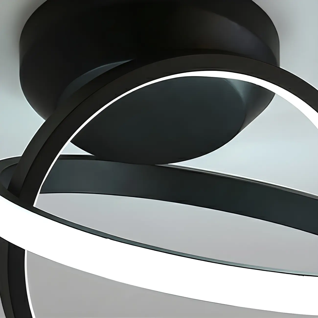 Mini Cross Ring Shape Semi Flush Ceiling Light 3-Gear Dimming Image - 7 | homeyfad