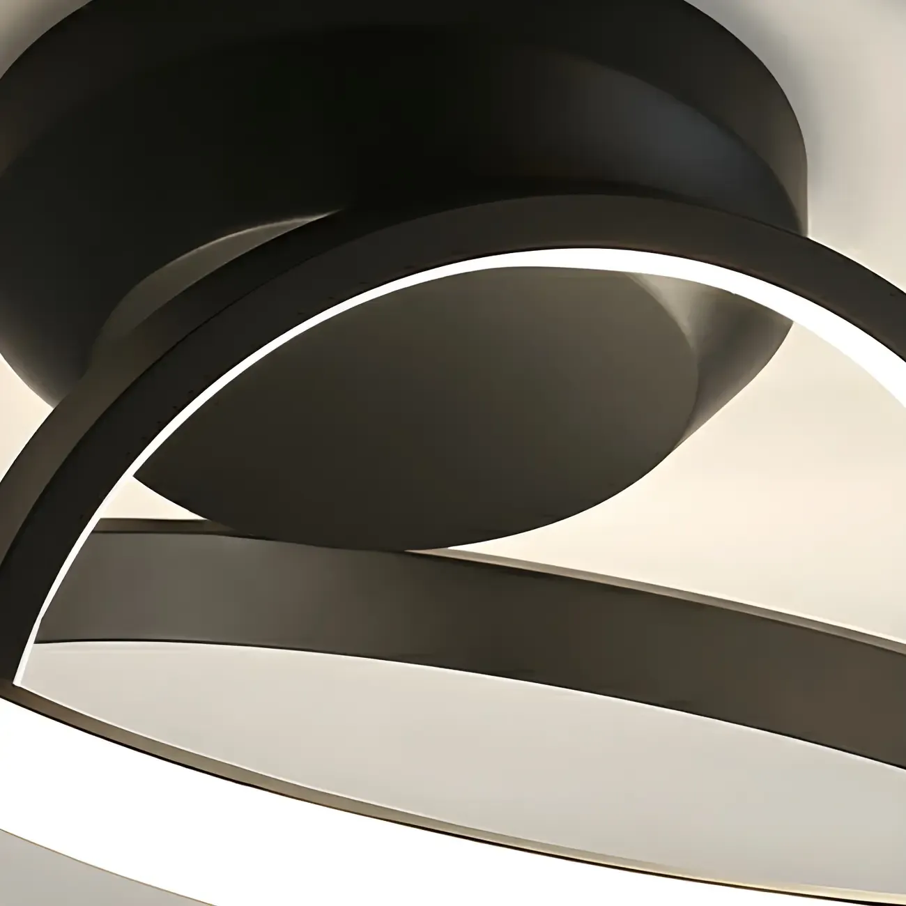 Mini Cross Ring Shape Semi Flush Ceiling Light 3-Gear Dimming Image - 8